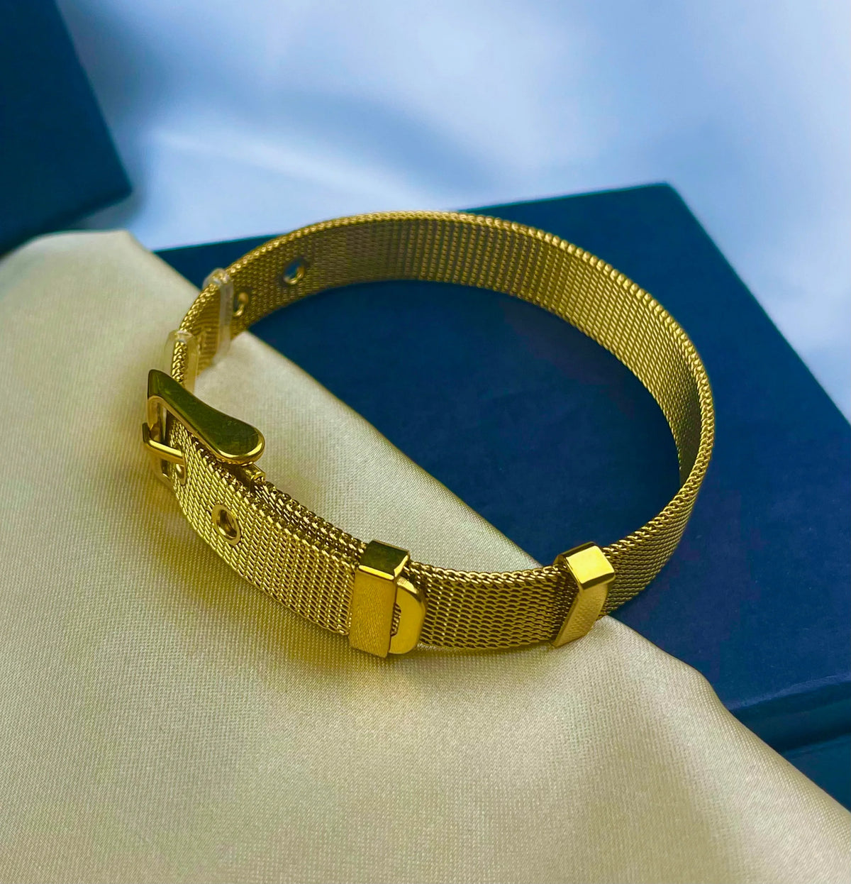 Adjustable Mesh Strap Buckle Bracelet