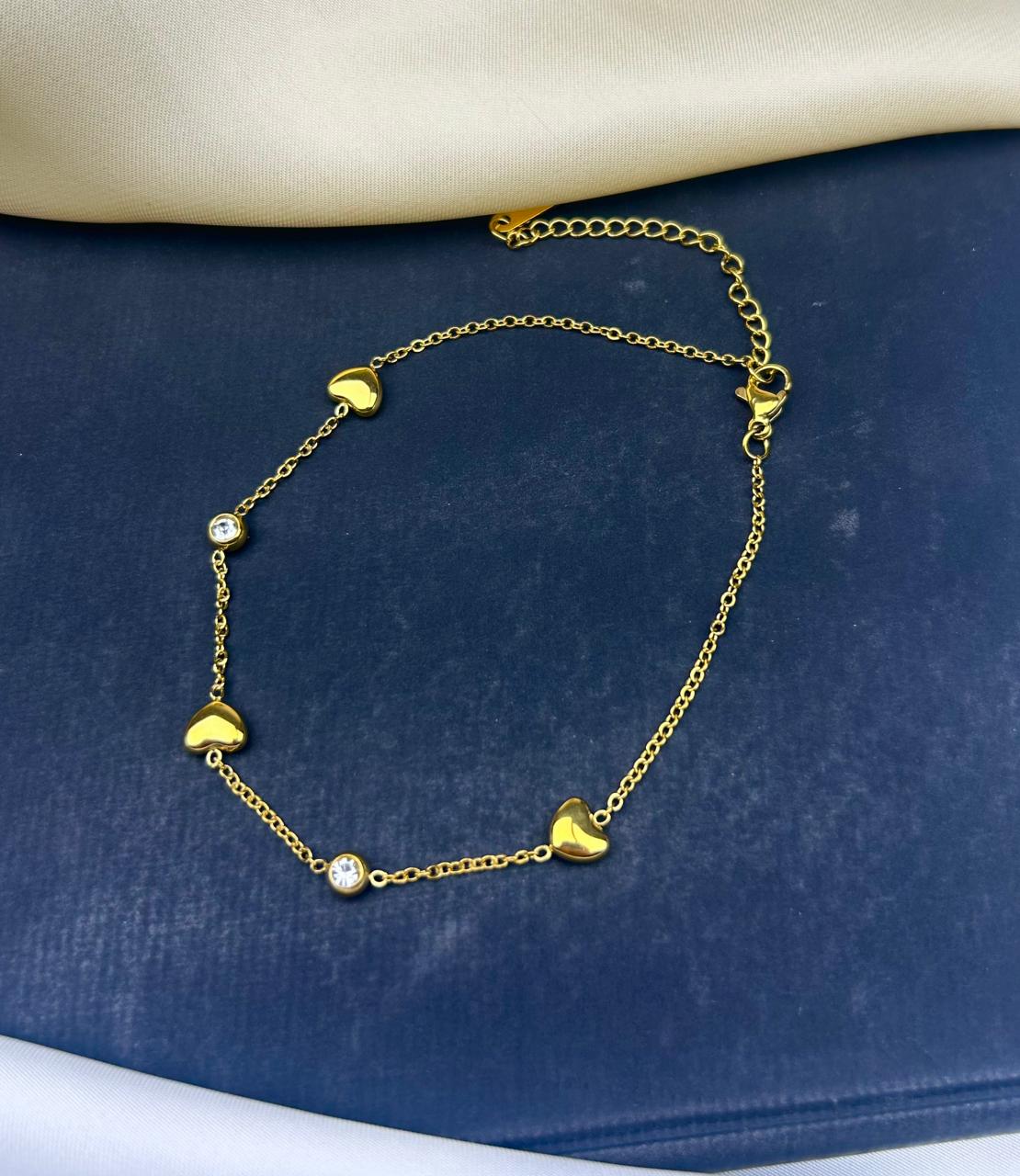Minimal Heart Sparkle Anklet