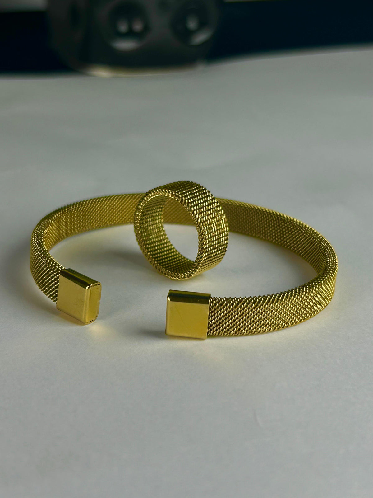 Tuxedo Handcuff and Ring Set