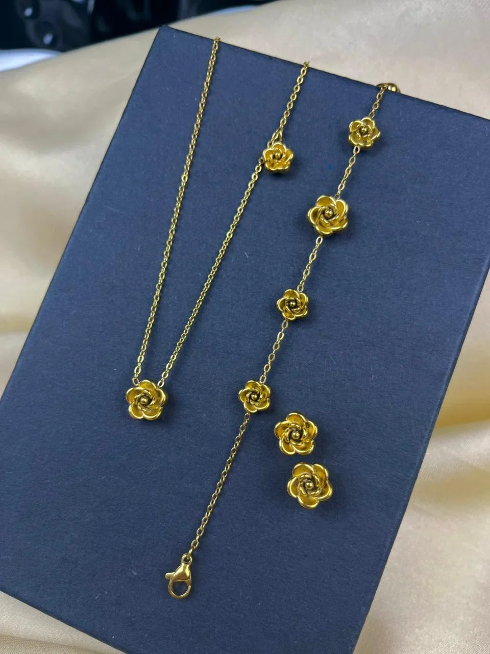 Elegant Rose Blossom Jewelry Set