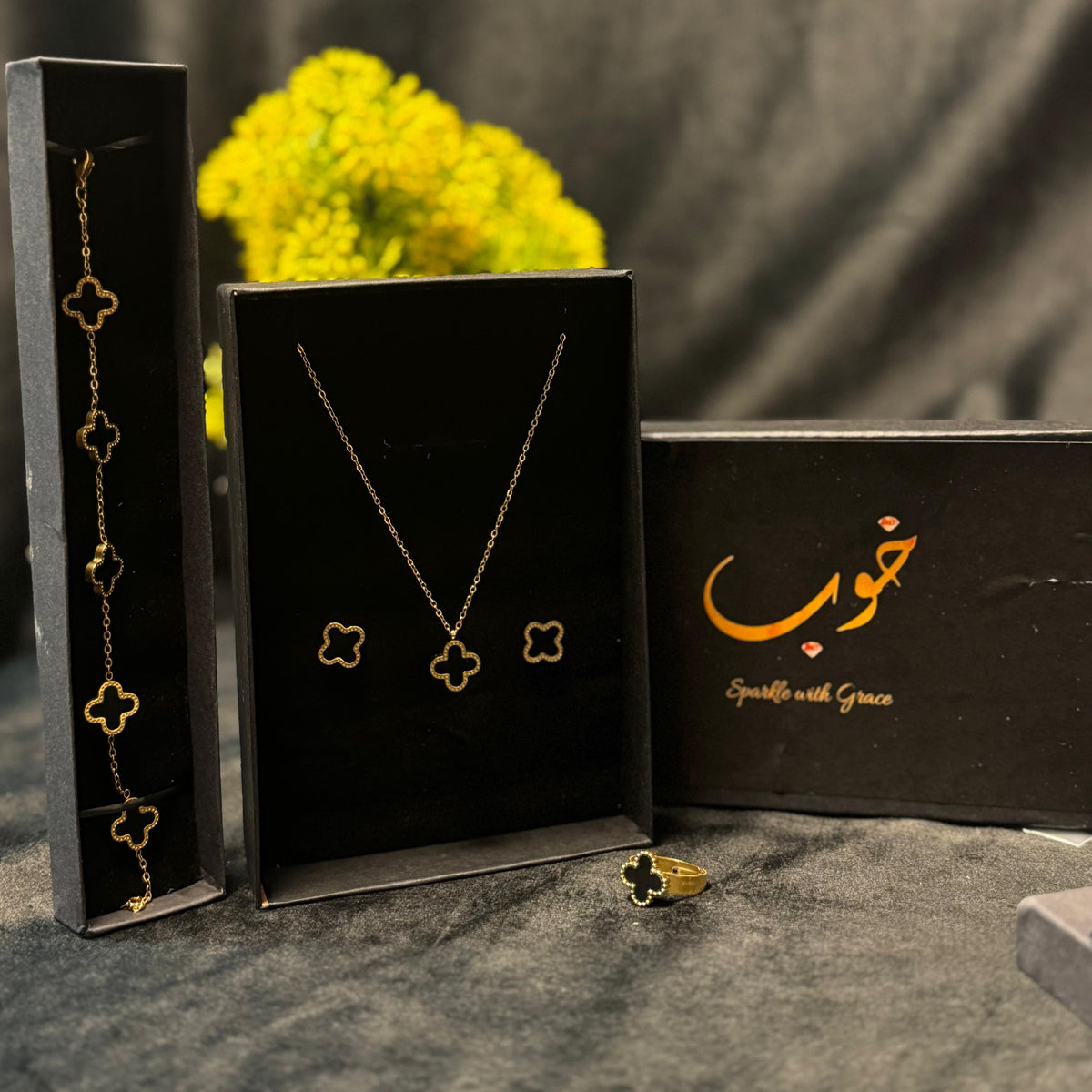 Leaf Clover Jewellery Set -With Ring