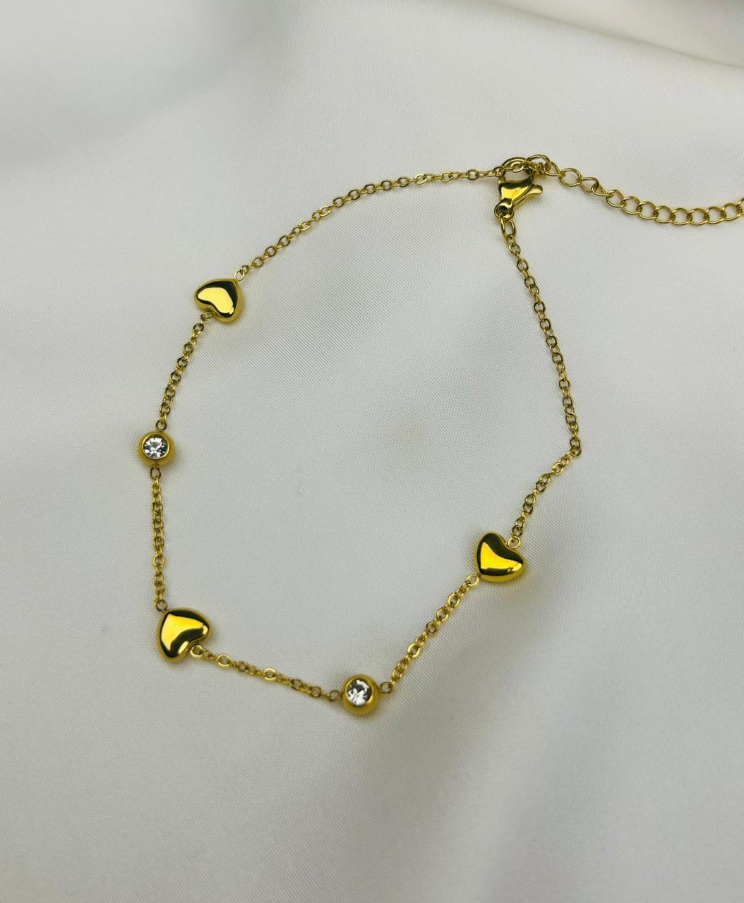 Minimal Heart Sparkle Anklet