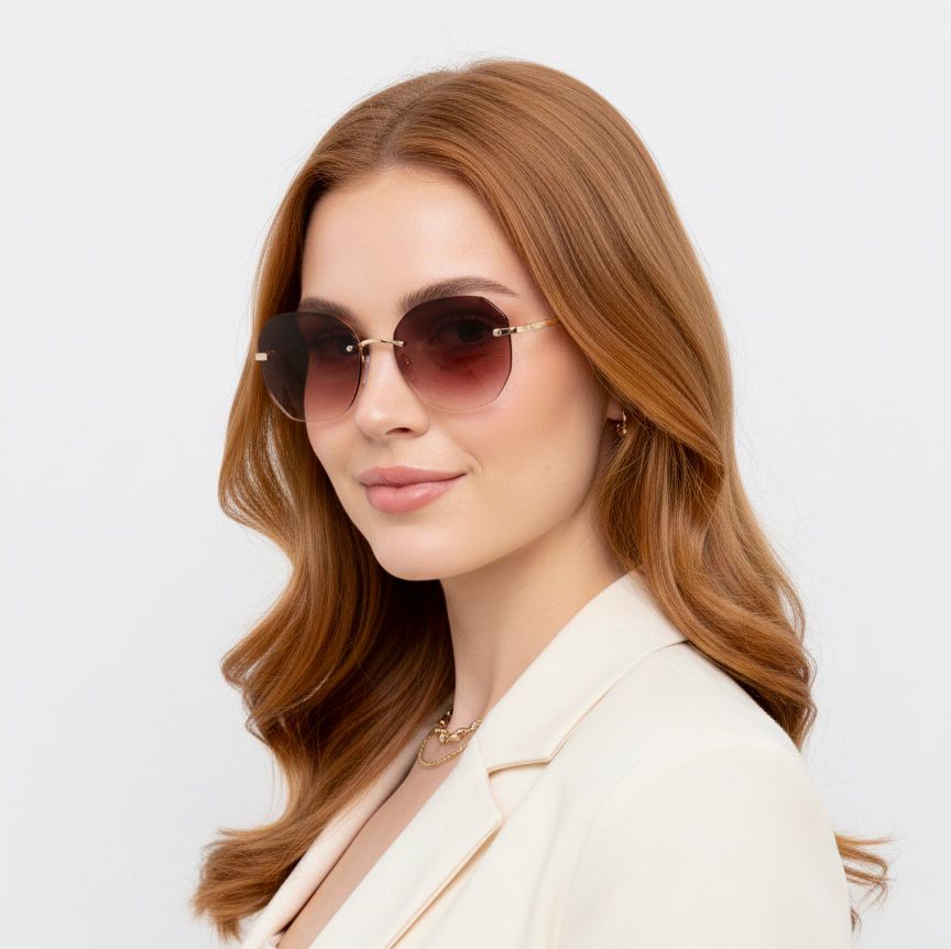 Rimless Pink Gradient Shades