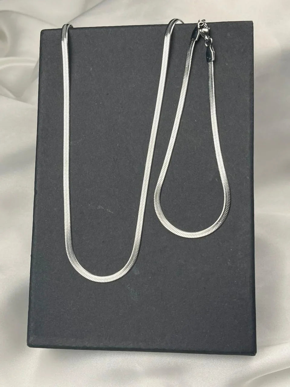 Silver Snake Chain Set